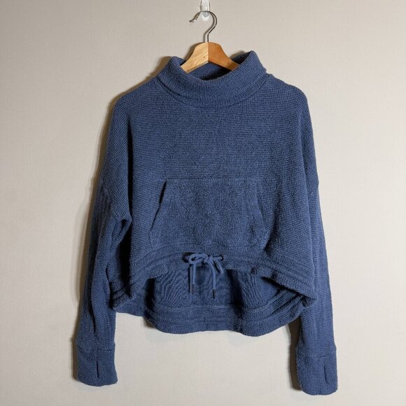 Sweaty Betty Bouclé Funnel Neck Sweatshirt Pullover Women's Medium 8-10 Blue - Picture 3 of 15